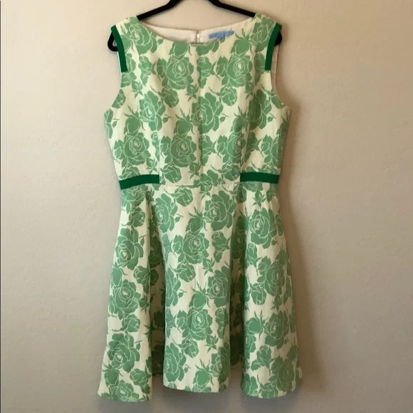 Antonio Melani Green Rose Floral Dress - Picture 1 of 9